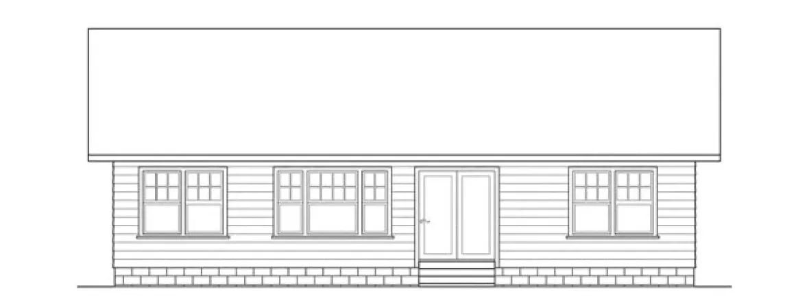 Rear Elevation for House Plan #343803