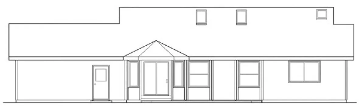 Rear Elevation for House Plan #340903