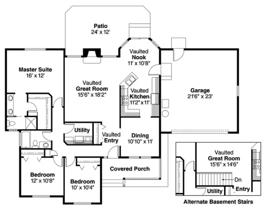 Main Floor Plan for House Plan #340903