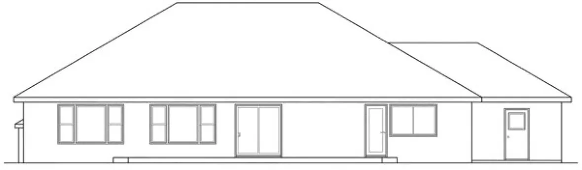 Rear Elevation for House Plan #346903