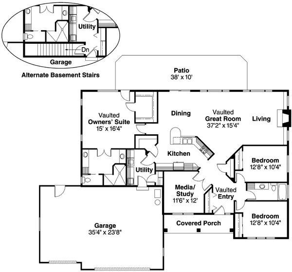 Main Floor Plan for House Plan #346903