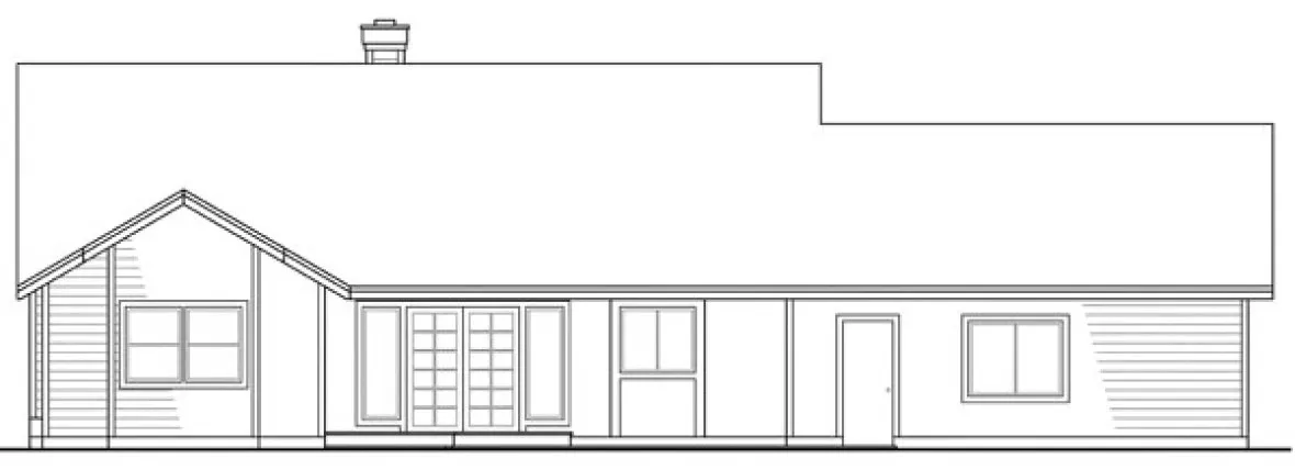 Rear Elevation for House Plan #342113