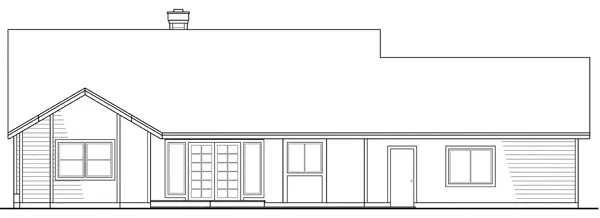 Rear Elevation for House Plan #342113