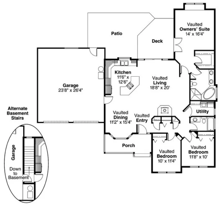 Main Floor Plan for House Plan #342113