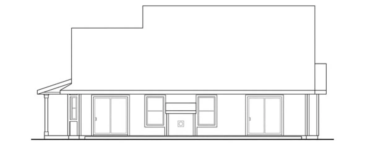 Rear Elevation for House Plan #344113