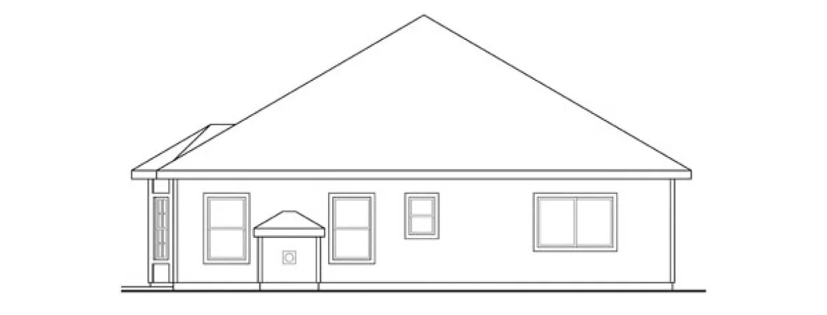 Rear Elevation for House Plan #345113