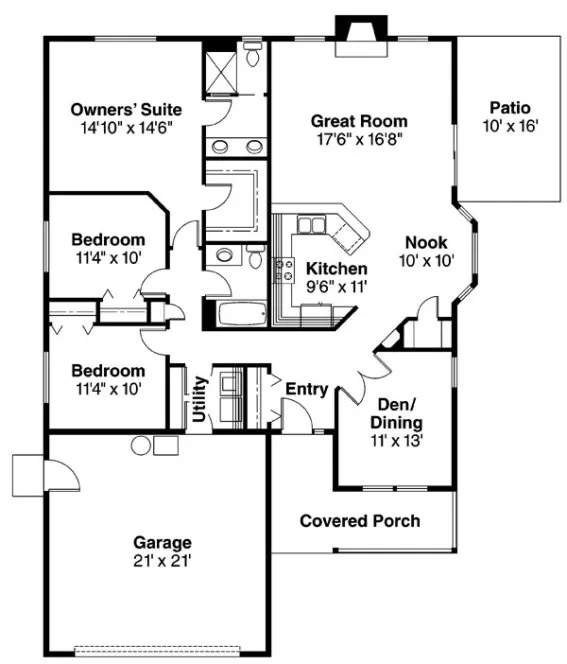 Main Floor Plan for House Plan #345113