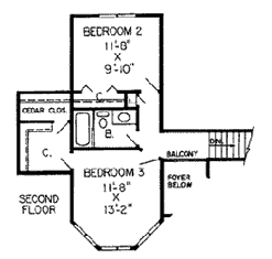Second Floor Plan for House Plan #181555