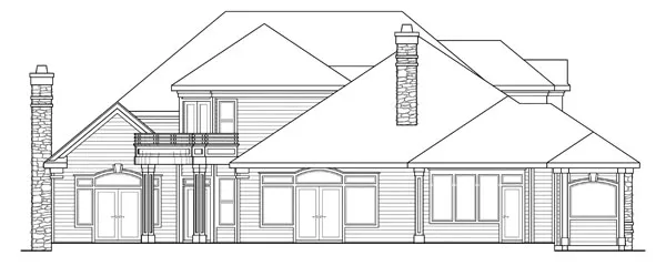 Rear Elevation for House Plan #340210