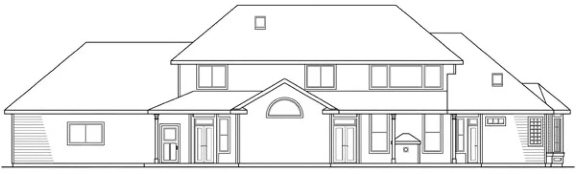 Rear Elevation for House Plan #341213