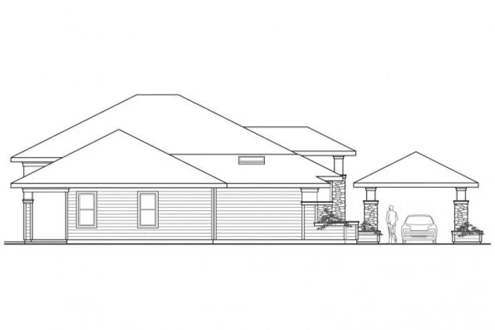 Left Elevation for House Plan #342213