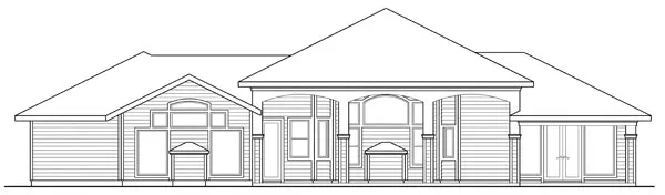 Rear Elevation for House Plan #342213