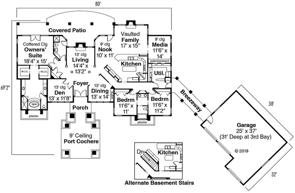 Main Floor Plan for House Plan #342213