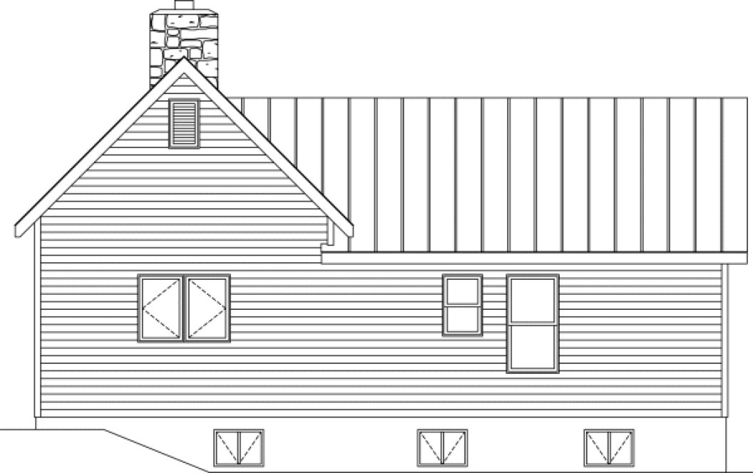 Rear Elevation for House Plan #411472