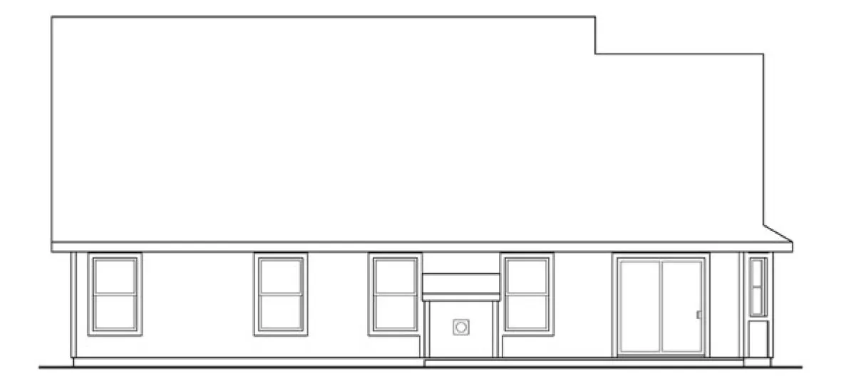 Rear Elevation for House Plan #341413