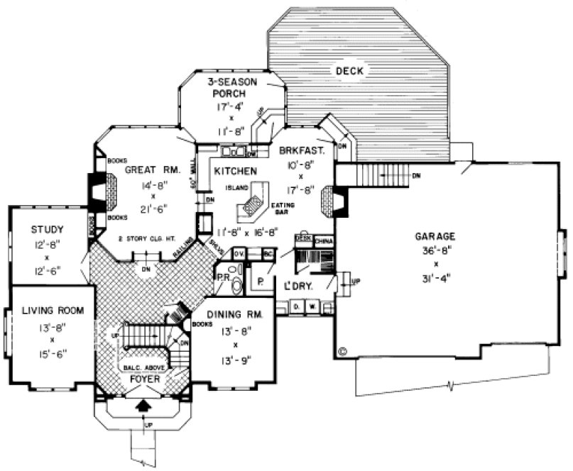 Main Floor Plan for House Plan #181778