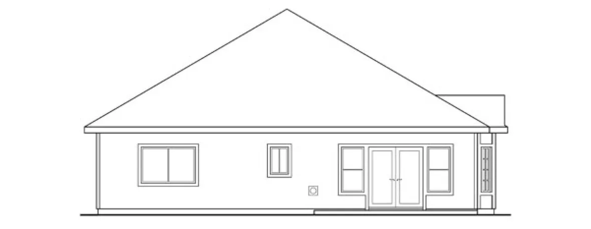 Rear Elevation for House Plan #343413