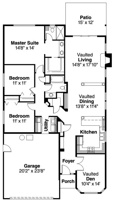 Main Floor Plan for House Plan #345110