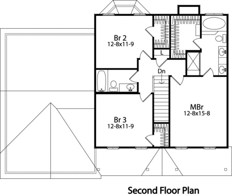Second Floor Plan for House Plan #416082
