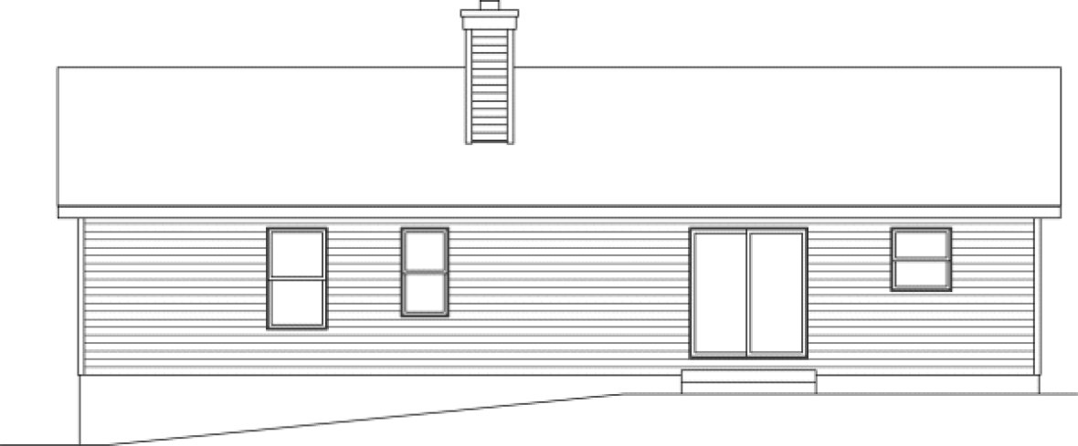 Rear Elevation for House Plan #419082