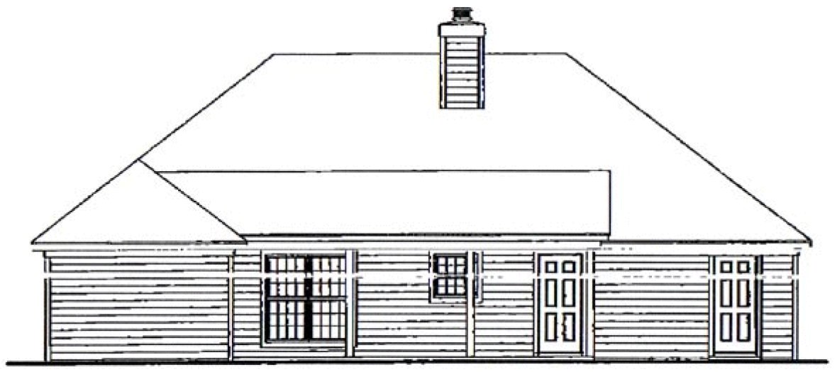 Rear Elevation for House Plan #403001