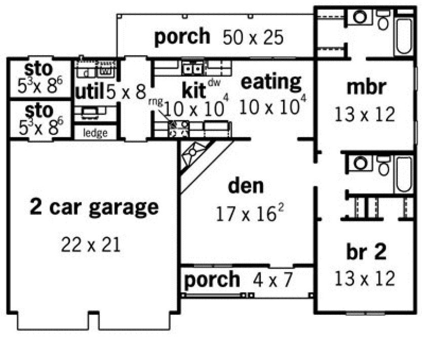 Main Floor Plan for House Plan #403001