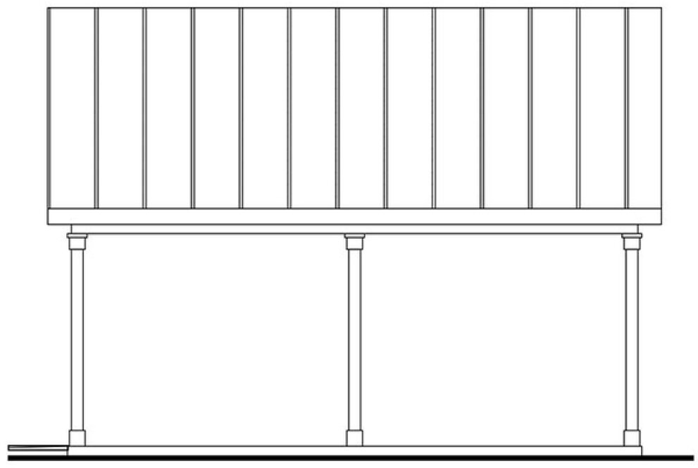 Left Elevation for House Plan #348670