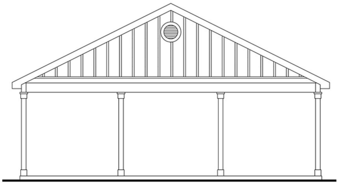 Rear Elevation for House Plan #348670