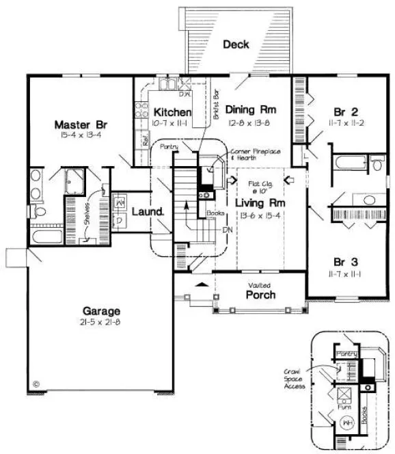 Main Floor Plan for House Plan #182202