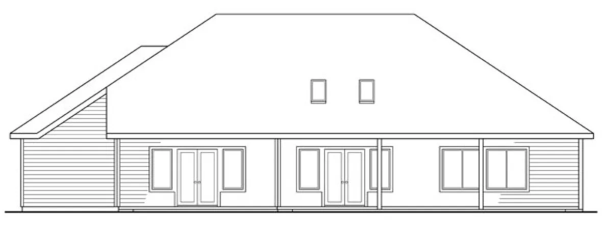 Rear Elevation for House Plan #340613