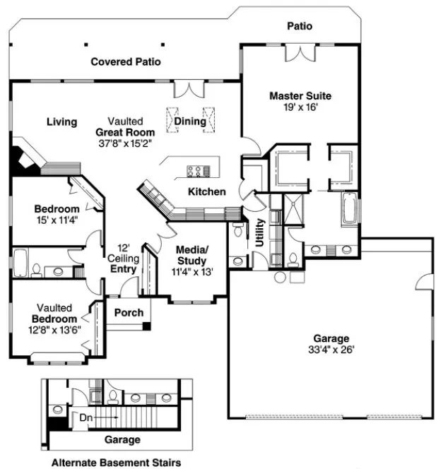 Main Floor Plan for House Plan #340613