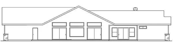 Rear Elevation for House Plan #345613