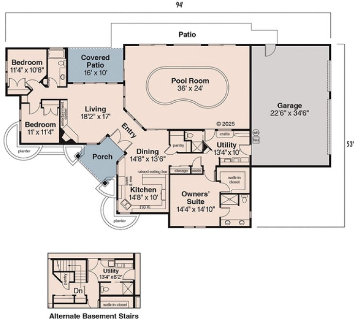Main Floor Plan for House Plan #345613