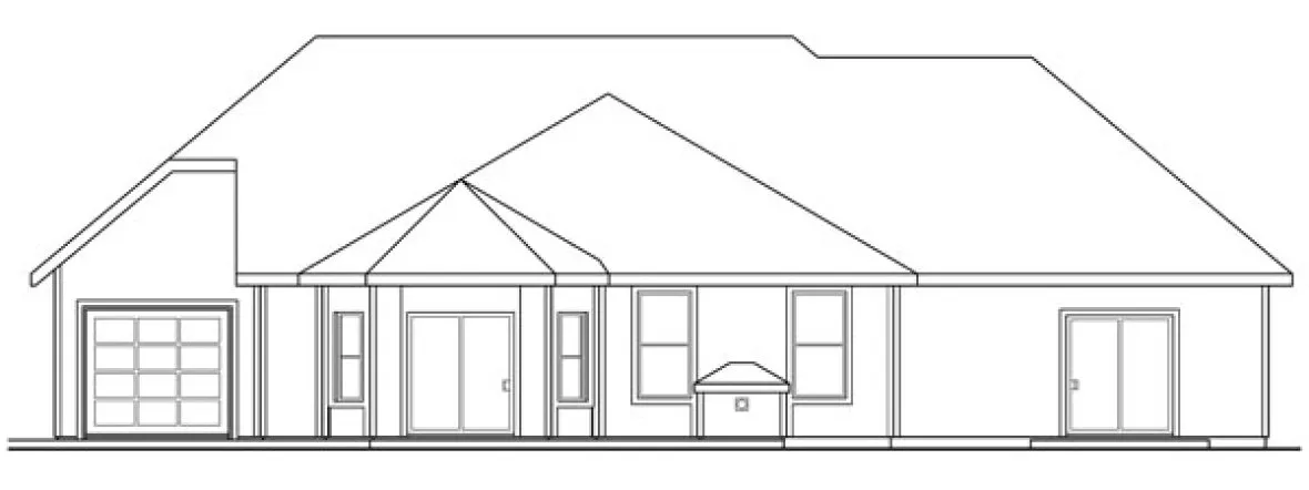 Rear Elevation for House Plan #349613