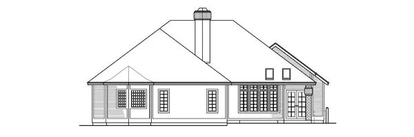 Rear Elevation for House Plan #345713