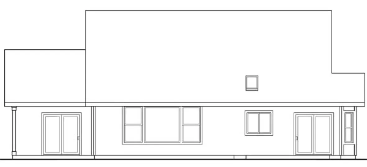 Rear Elevation for House Plan #346713