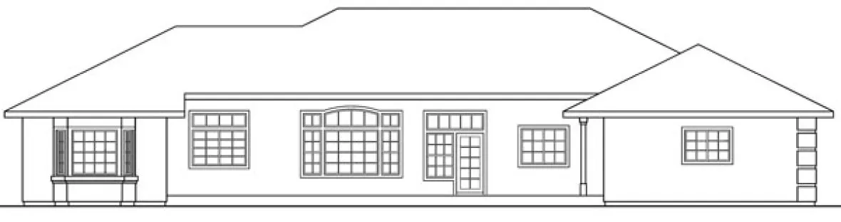 Rear Elevation for House Plan #347713