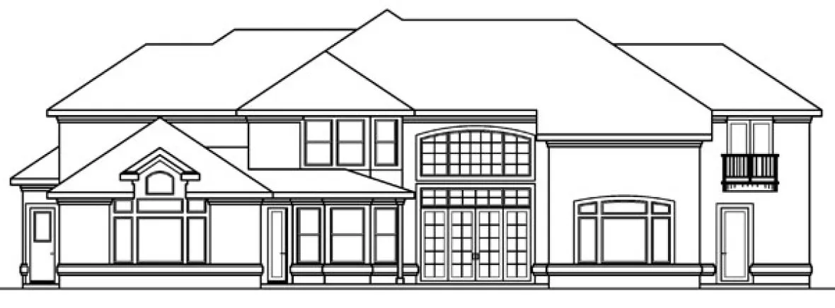 Rear Elevation for House Plan #341813