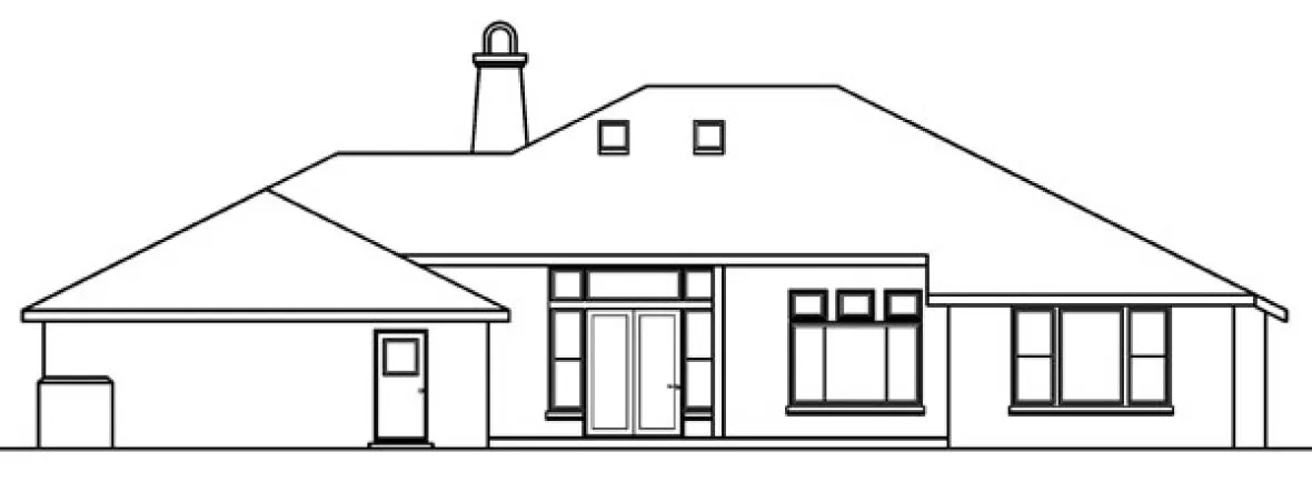 Rear Elevation for House Plan #343813