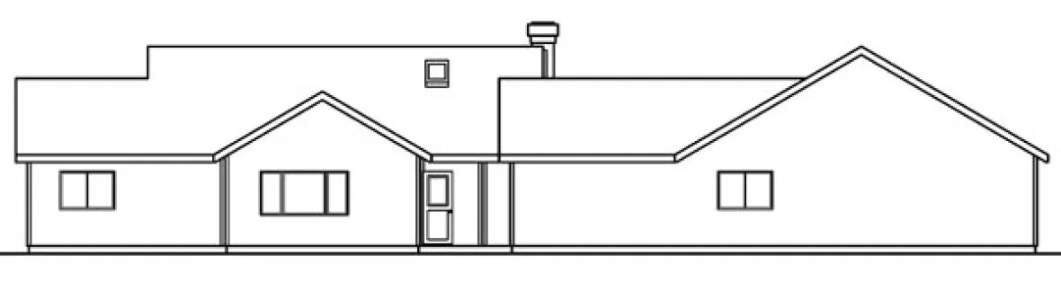 Rear Elevation for House Plan #344810