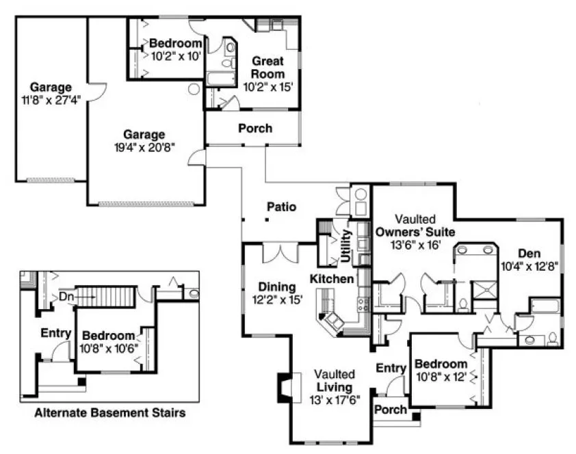 Main Floor Plan for House Plan #344810