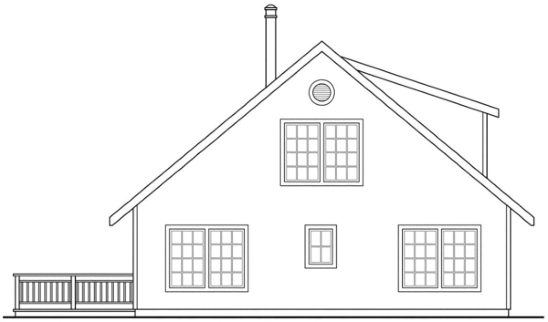 Rear Elevation for House Plan #345813