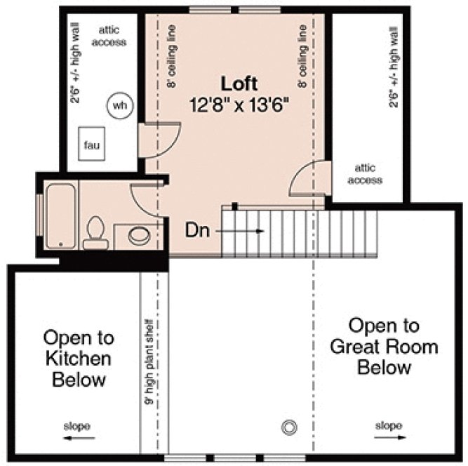 Second Floor Plan for House Plan #345813