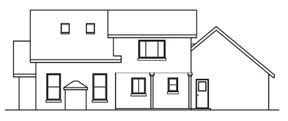 Rear Elevation for House Plan #346813