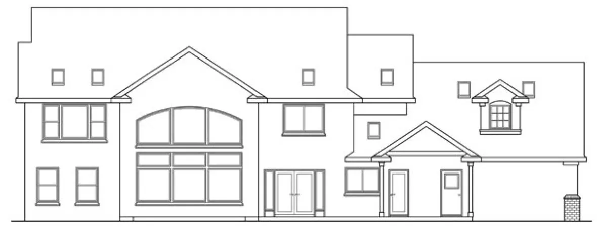 Rear Elevation for House Plan #347813