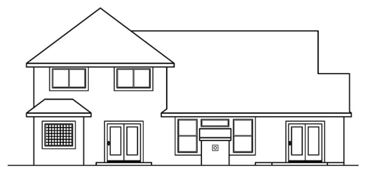 Rear Elevation for House Plan #348813