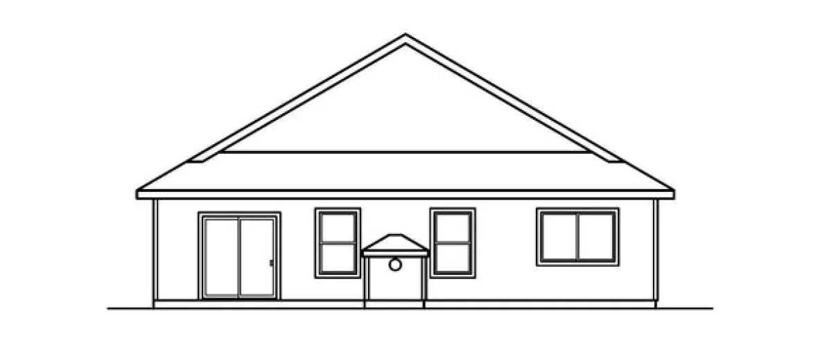 Rear Elevation for House Plan #341913
