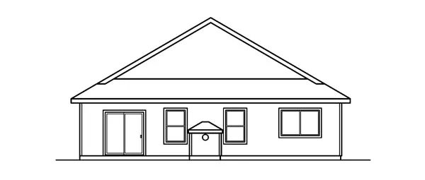 Rear Elevation for House Plan #341913