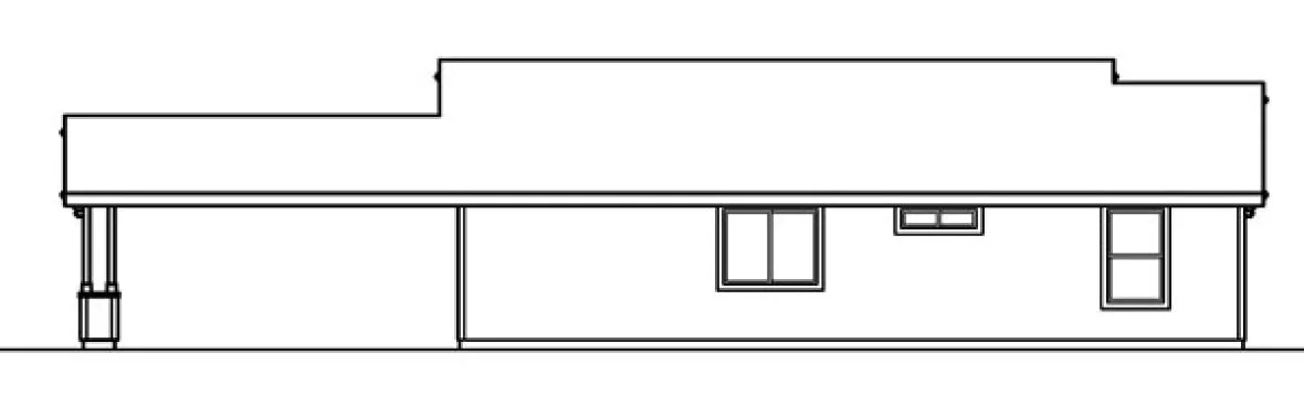 Rear Elevation for House Plan #340601