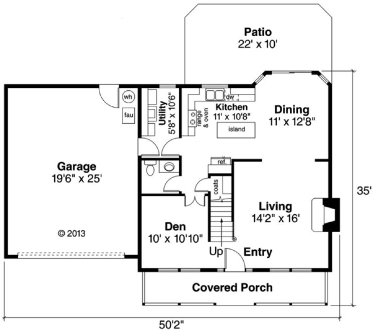 Main Floor Plan for House Plan #347913